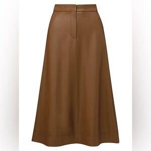 Veronica Beard Louise Leather Midi Skirt - Whiskey - size 6 - NWT